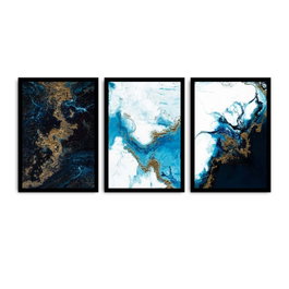 Wallity Juego de 3 Cuadros Decorativos enmarcados en MDF Multicolor